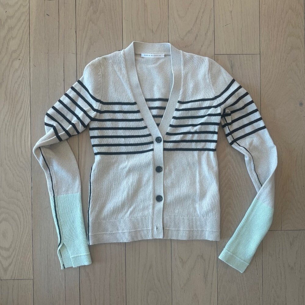 Maria McManus Cashmere & Cotton Striped Cardigan - Never been worn!- XS